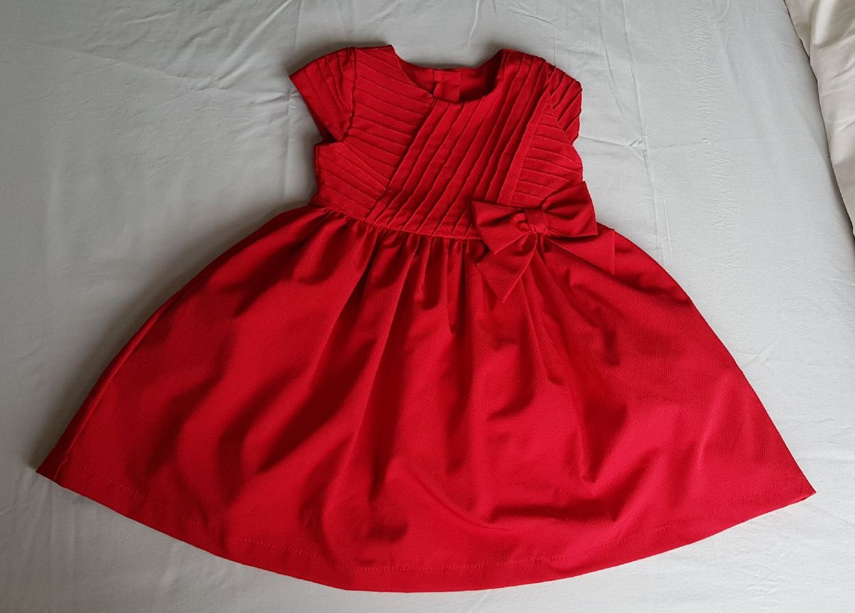 vestido de festa 1 ano vermelho