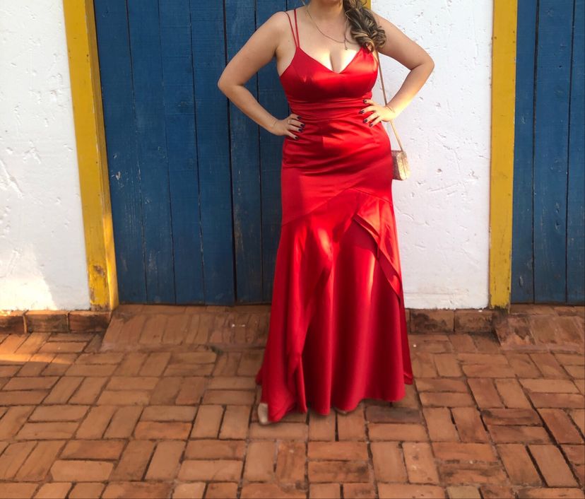 Vestido Vermelho Festa | Vestido Feminino Usado |