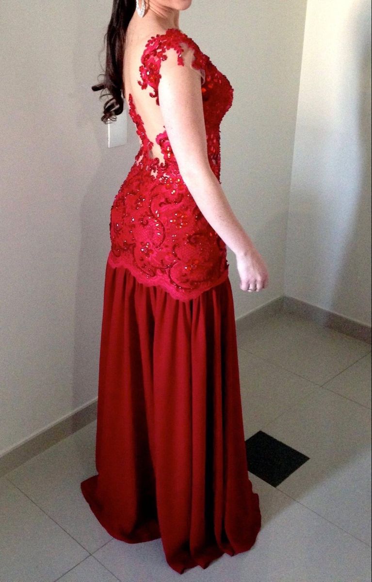 Vestido vermelho hot sale gala