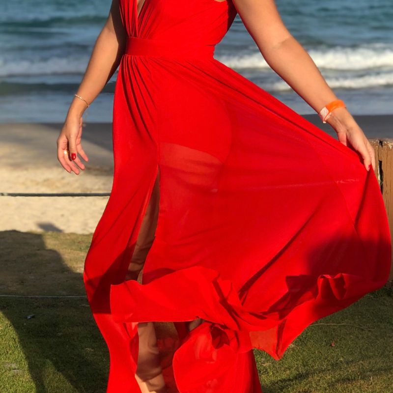 Vestido vermelho hot sale para casamento