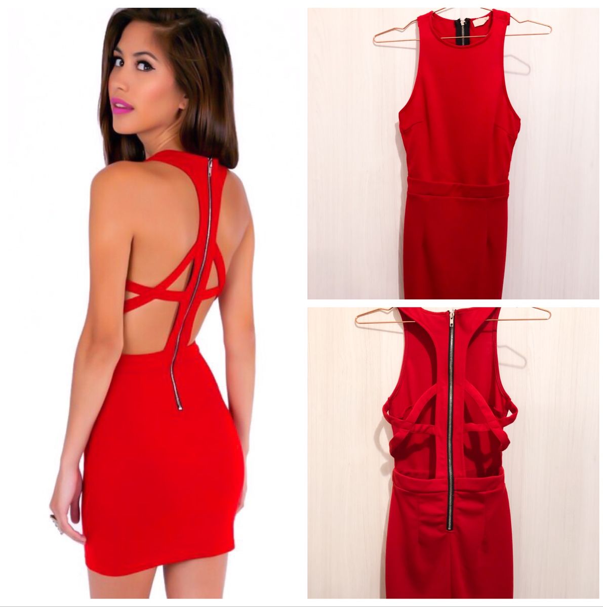 vestido vermelho justo midi