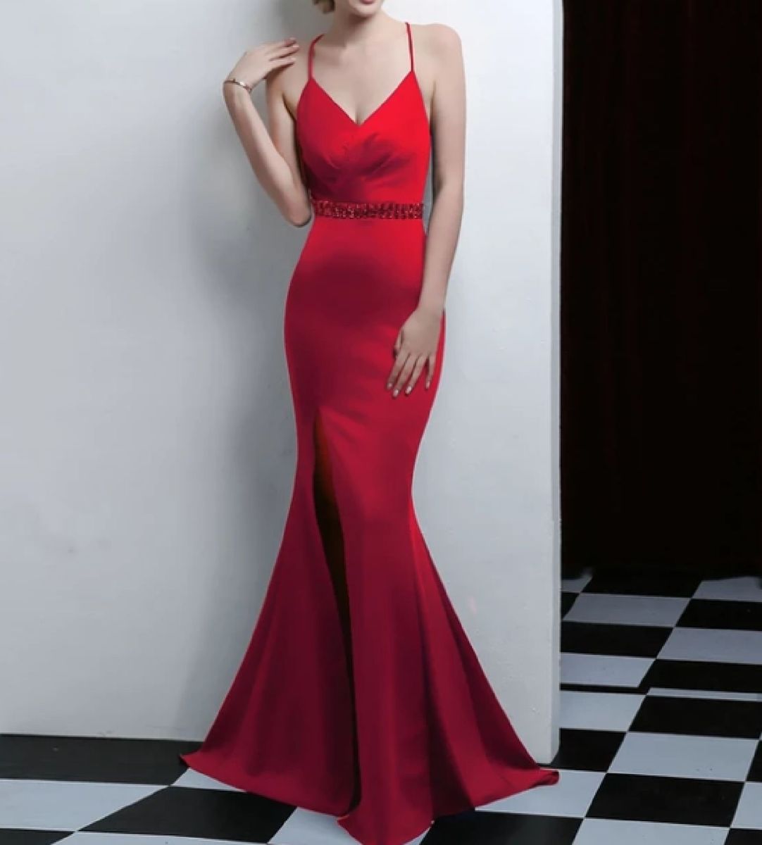 vestido vermelho longo comprar