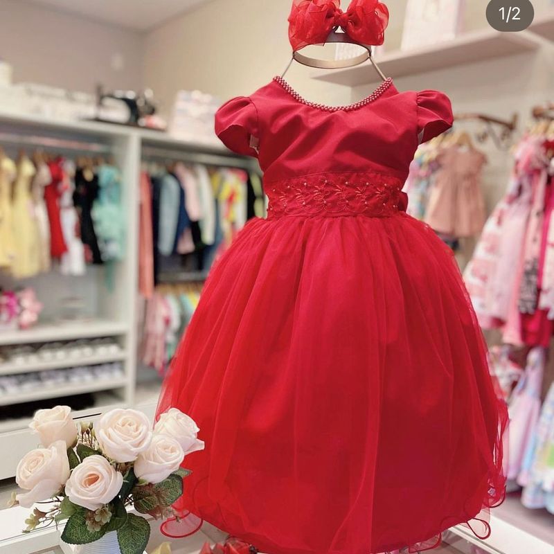 Vestido vermelho 2024 de luxo