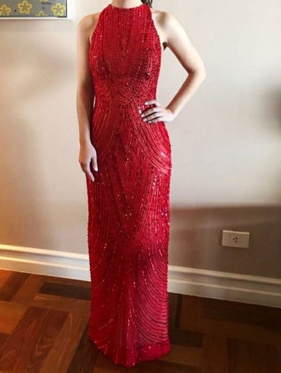 vestido vermelho luxo