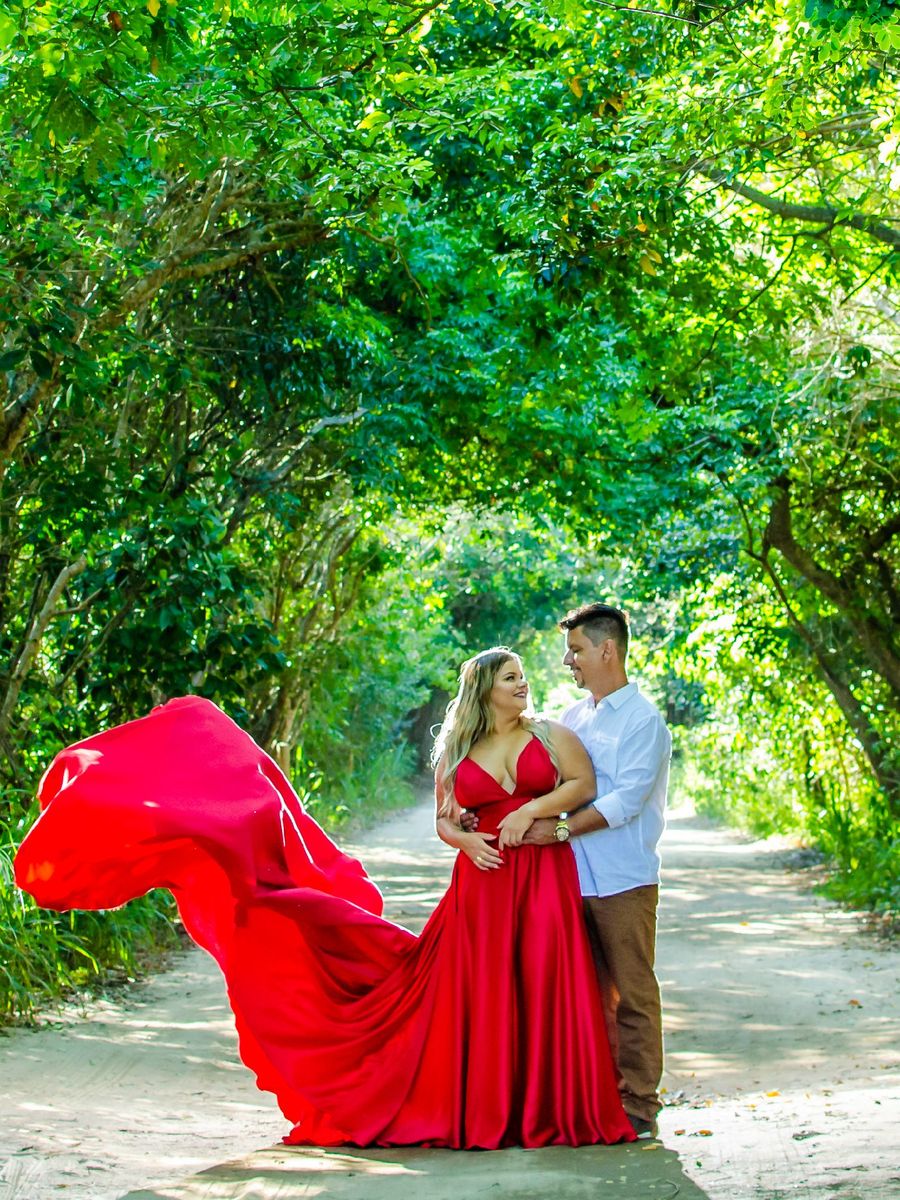 vestido pré wedding vermelho