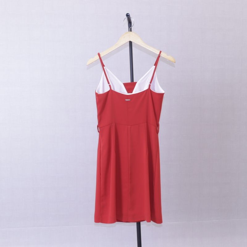 Vestido best sale vermelho reto