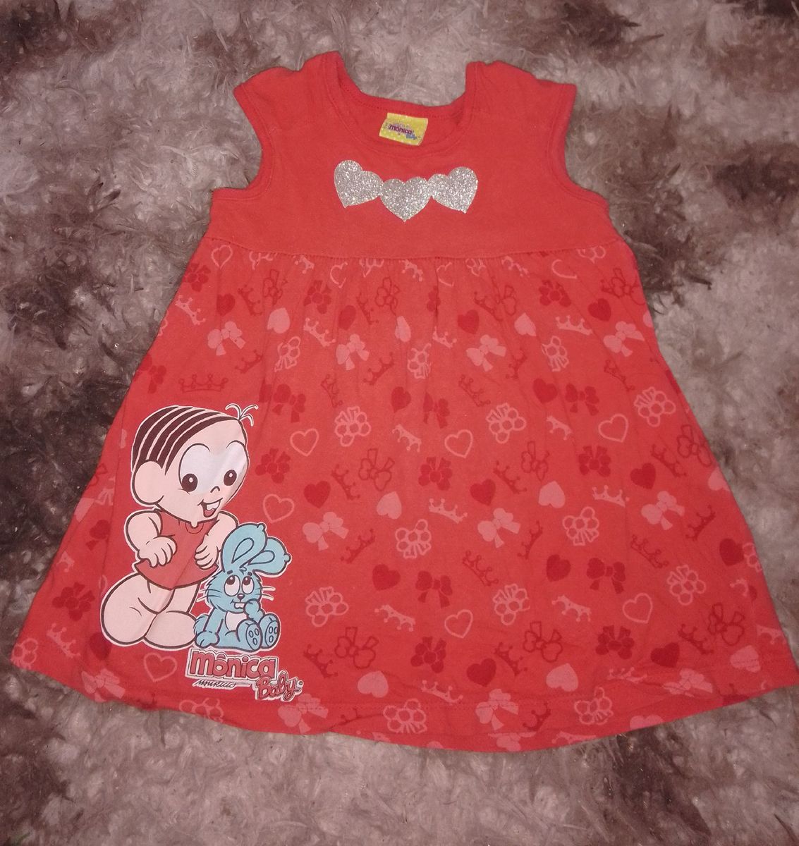 Vestido vermelho best sale turma da monica