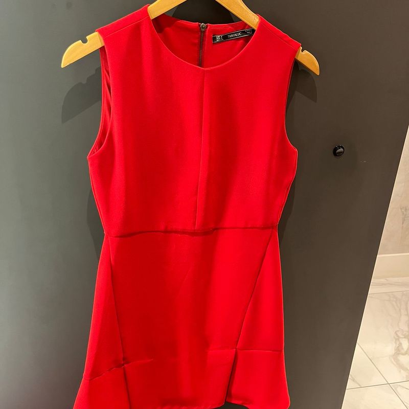 Vestido vermelho hot sale zara