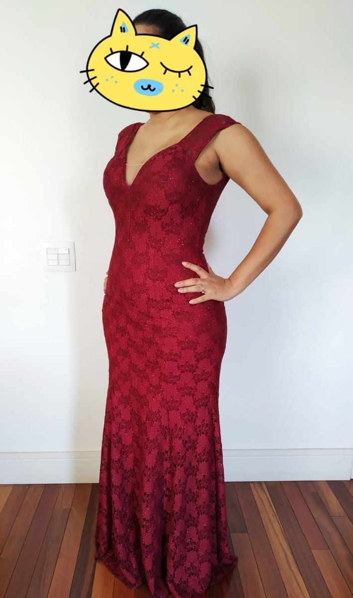 vestido vinho longo para casamento