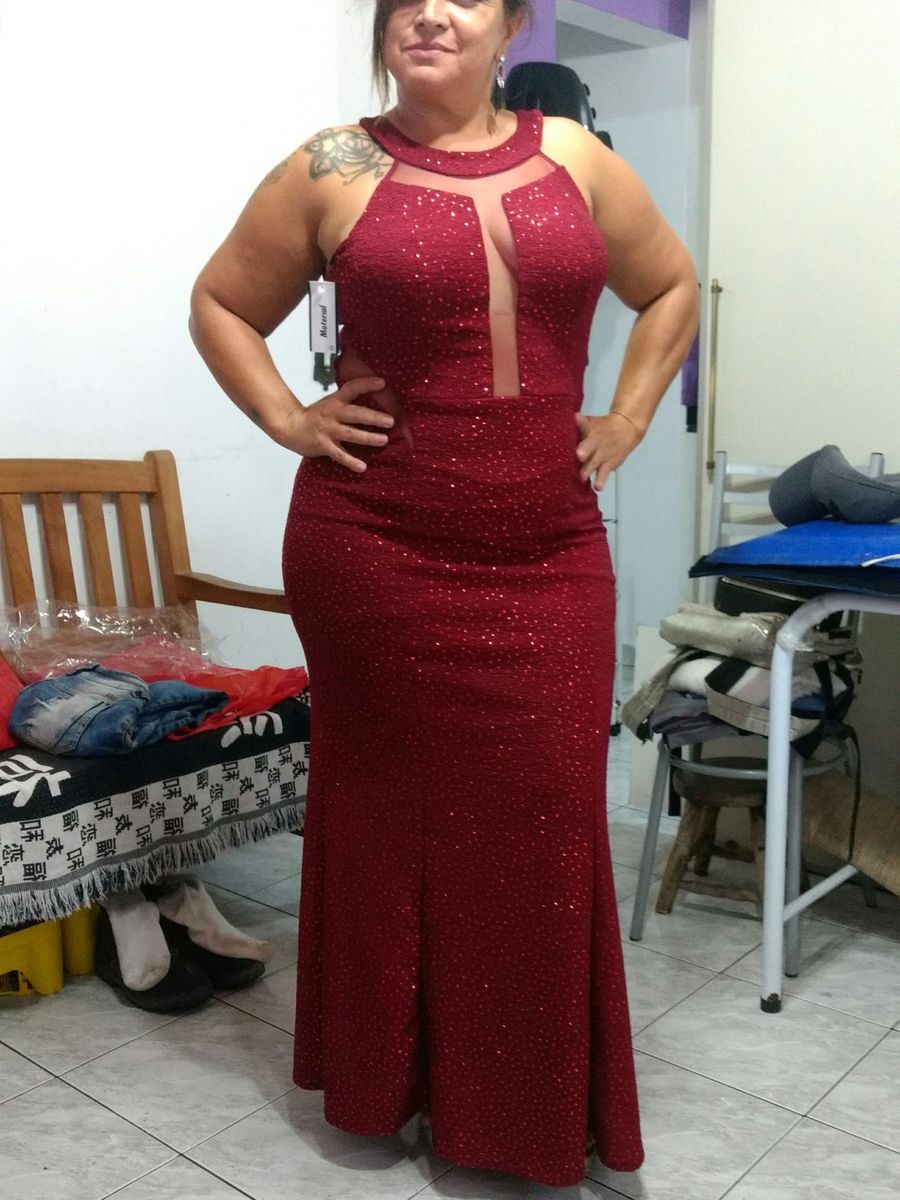 vestido vinho sereia
