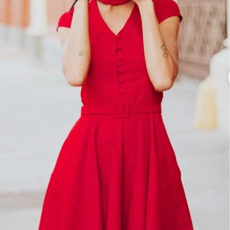 Vestido retro hot sale vermelho