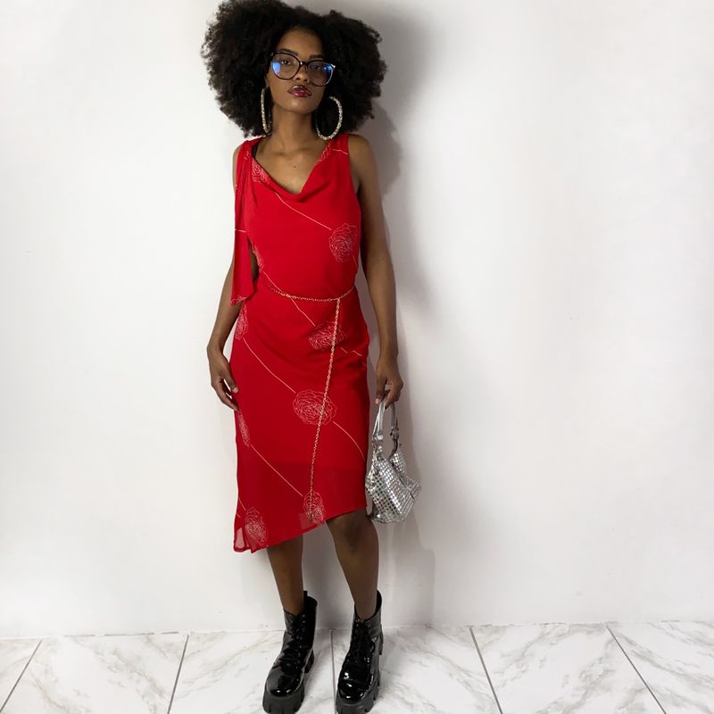 Vestido vintage sale vermelho