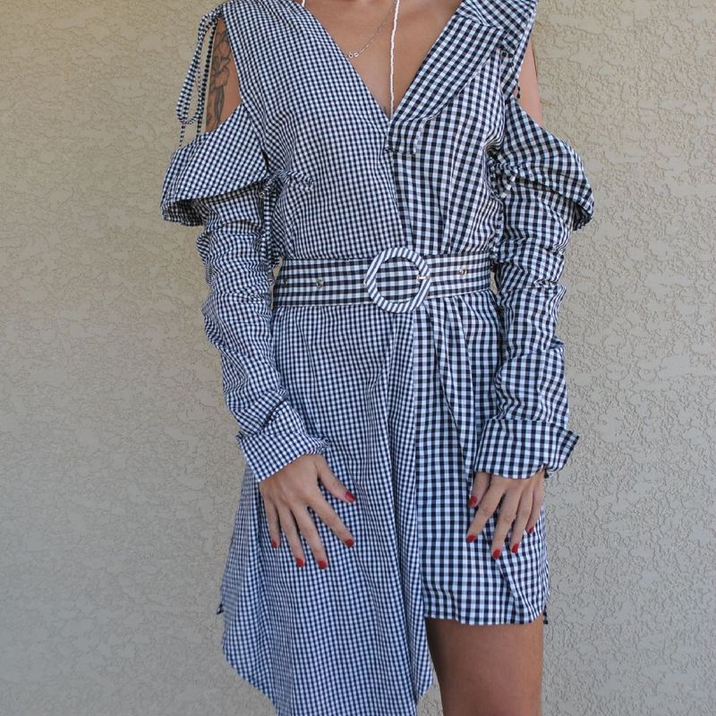 Vestido hot sale xadrez amaro