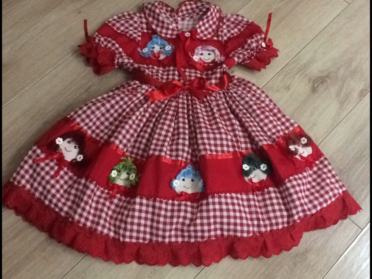 vestido xadrez para festa junina infantil