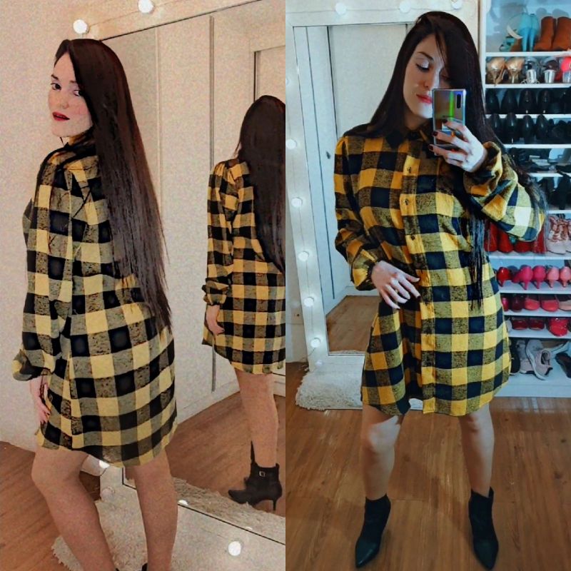 Vestido xadrez hot sale flanelado