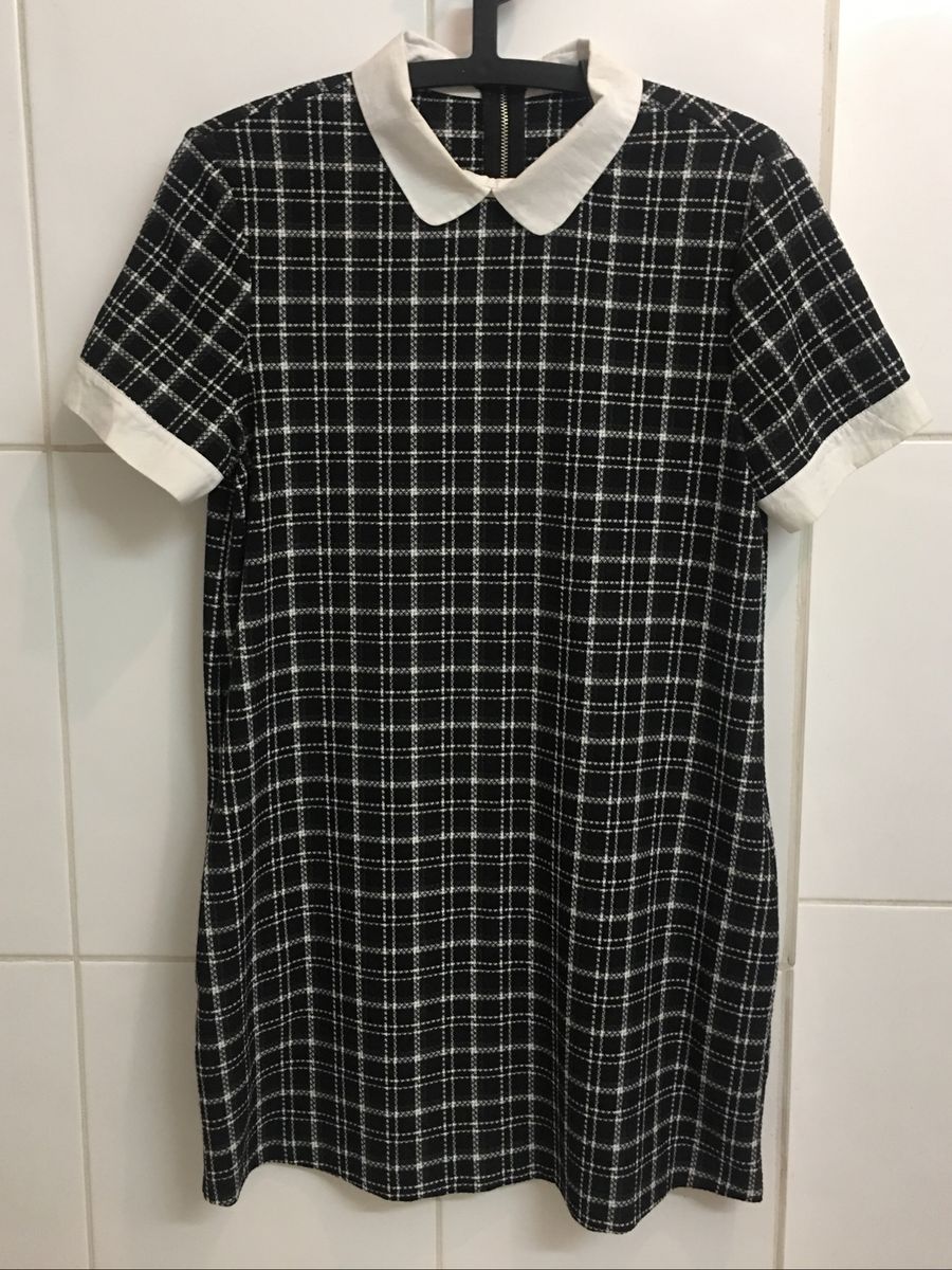 vestido xadrez zara