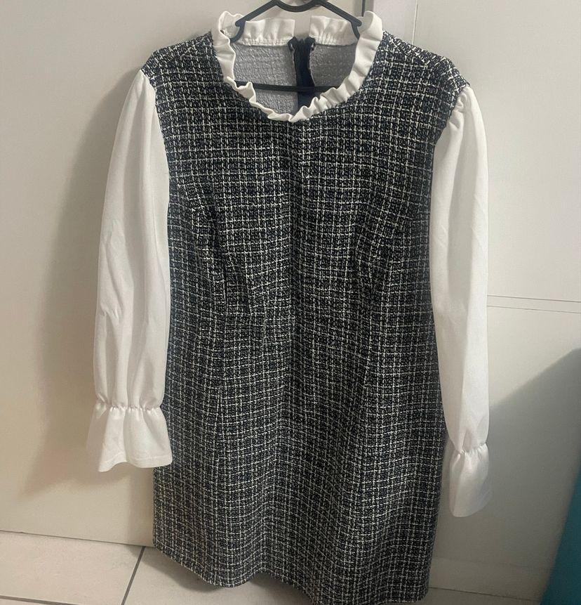 vestido xadrez manga longa - outros 