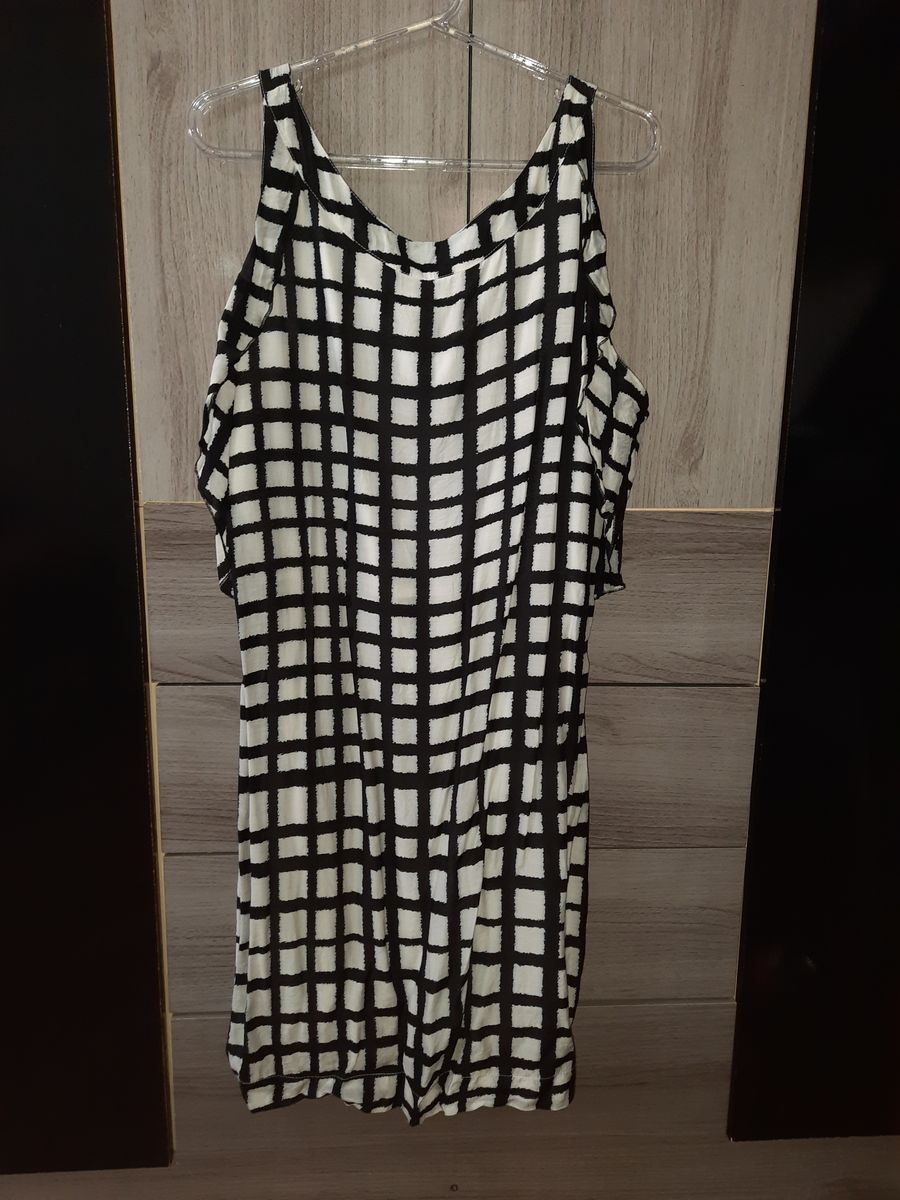 Vestido Xadrez Preto E Branco Vestido Feminino Usado 66154022 Enjoei