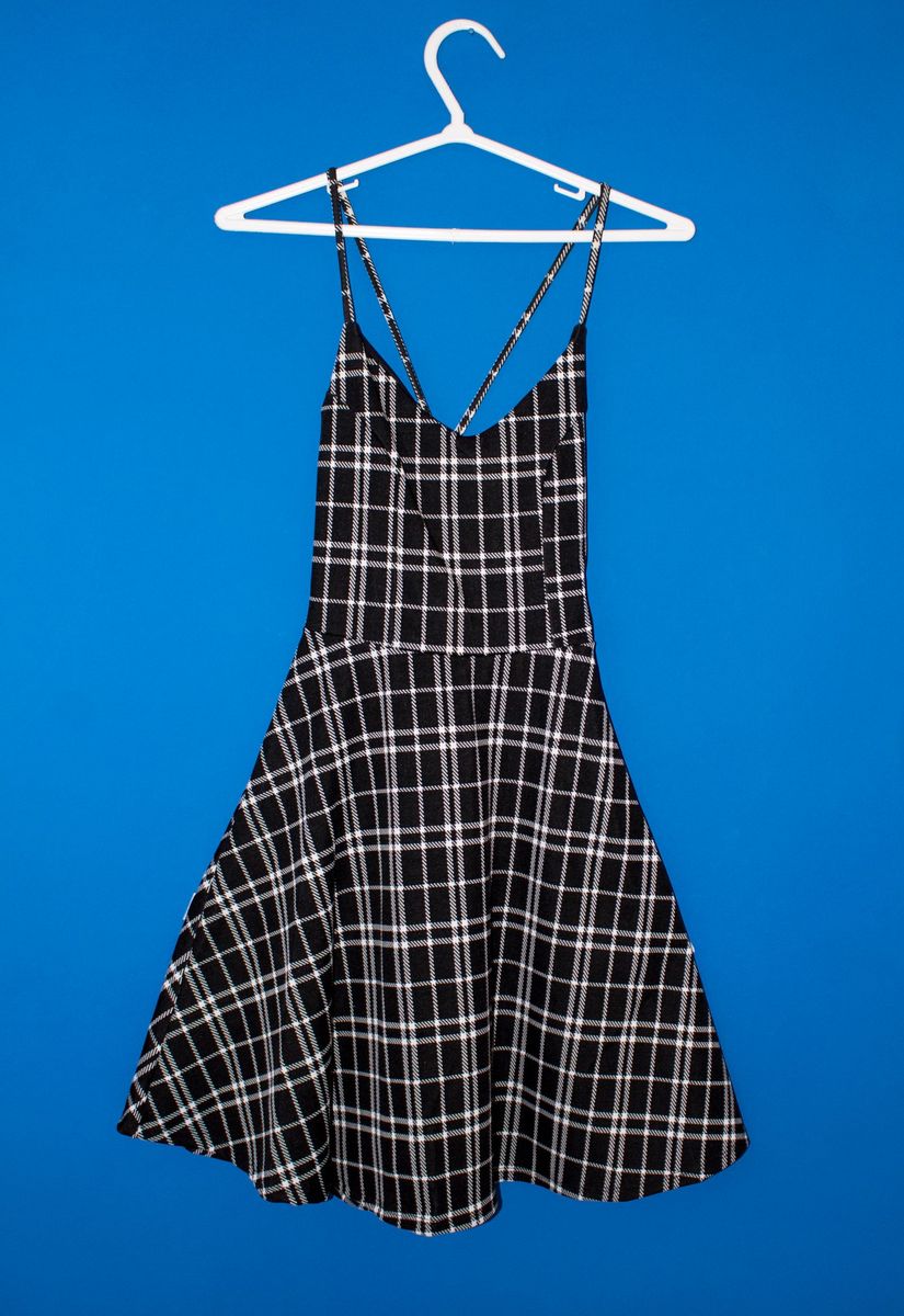 vestido xadrez de alcinha