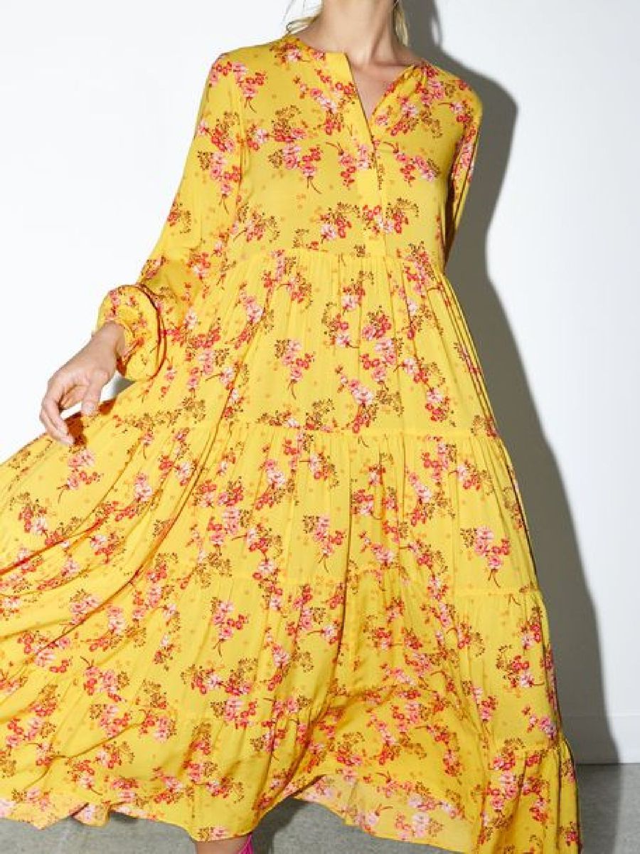 Vestido zara sale amarelo