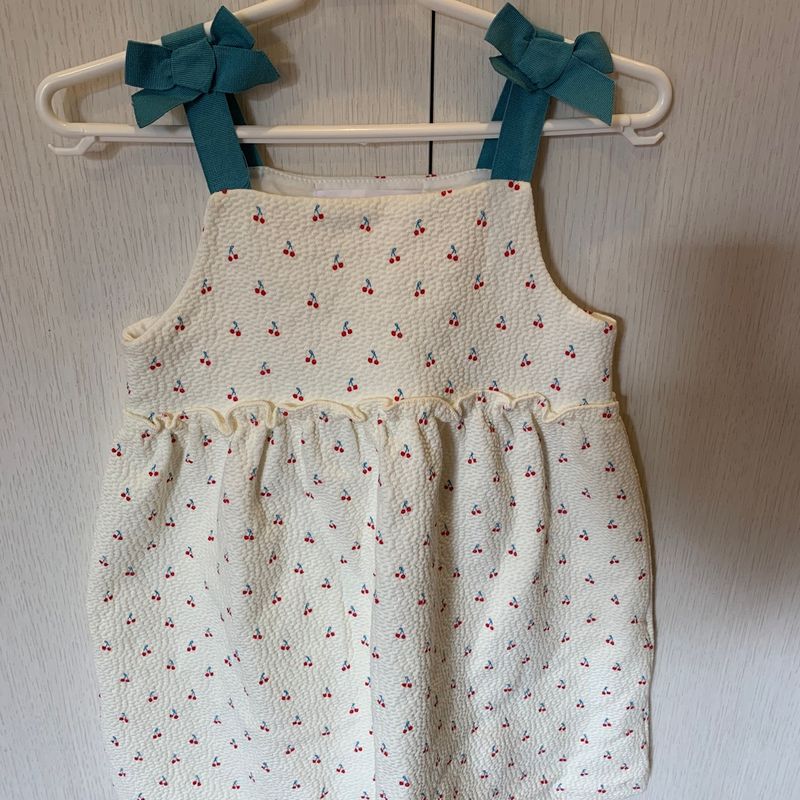 Vestido Zara Kids Cerejinhas Tam 3-4 Anos Roupa Infantil para