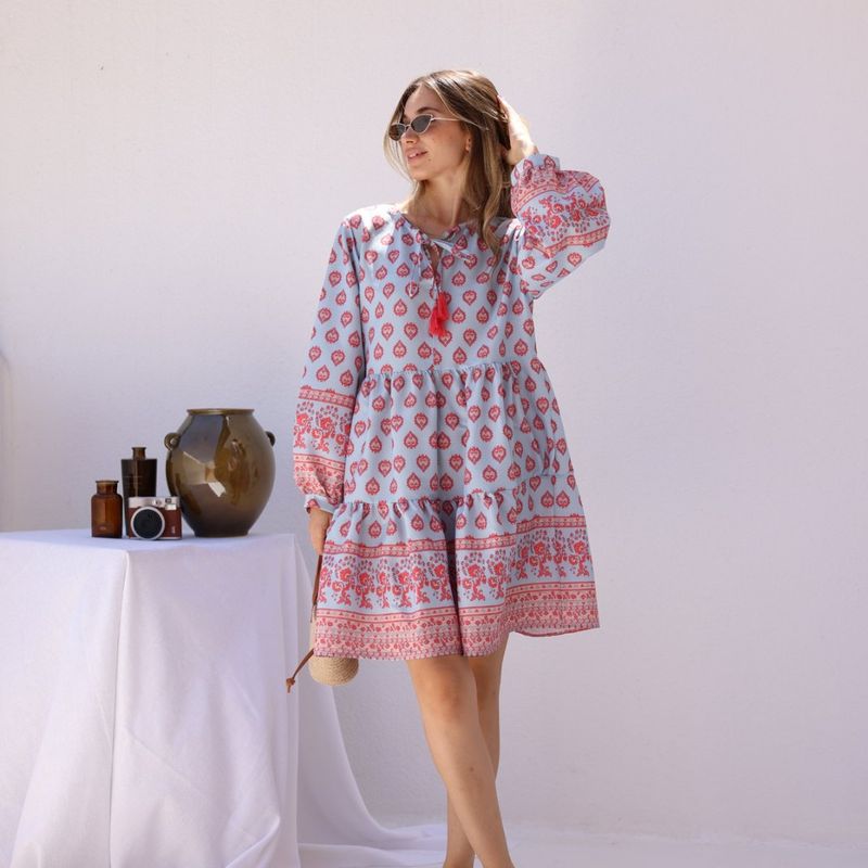 Vestido Zara Novo Paisley Azul e Vermelho Soltinho Encantador Azulejo  Floral Vestido Feminino Zara Nunca Usado 109675110 enjoei