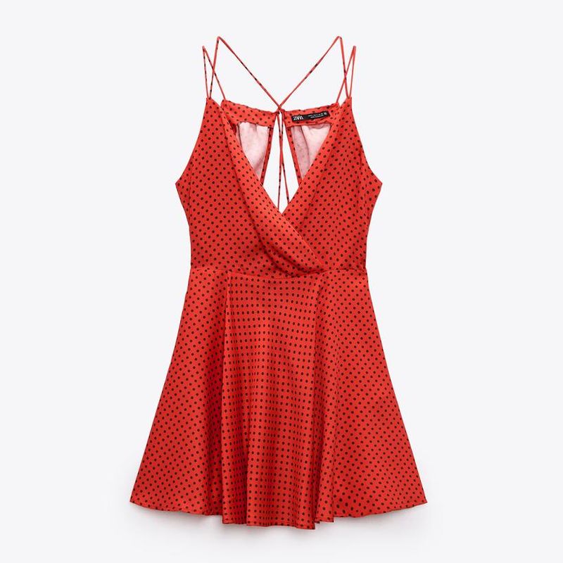 Zara red hot sale polka dot dress