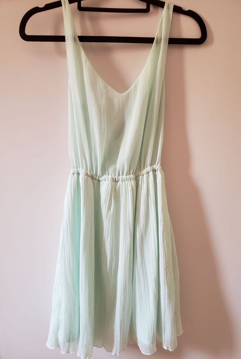 vestido verde agua zara
