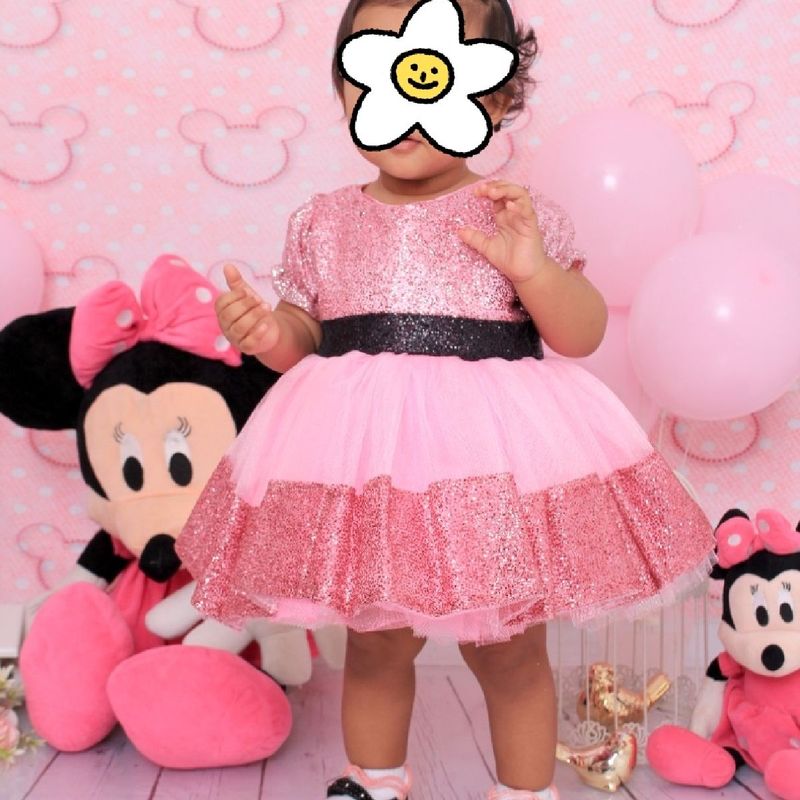 Vestido minnie rosa luxo store tal mae tal filha