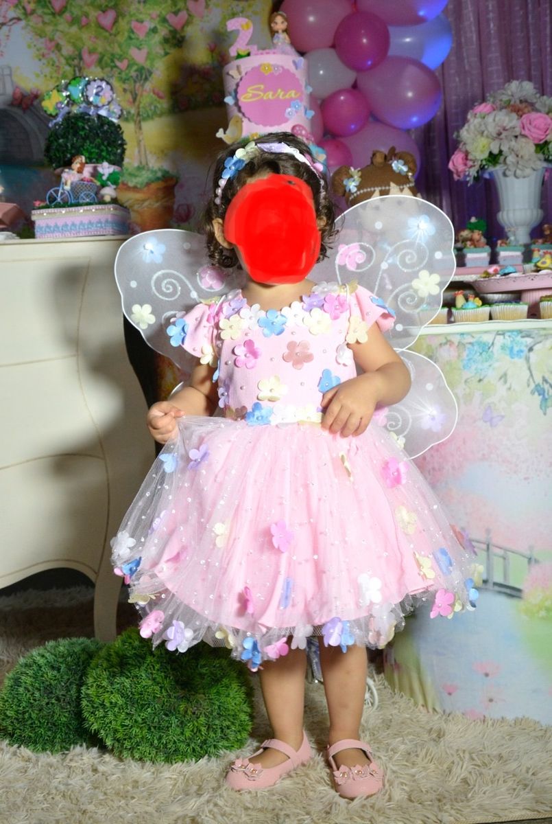 Vestido Infantil Jardim Encantado Com Borboletas