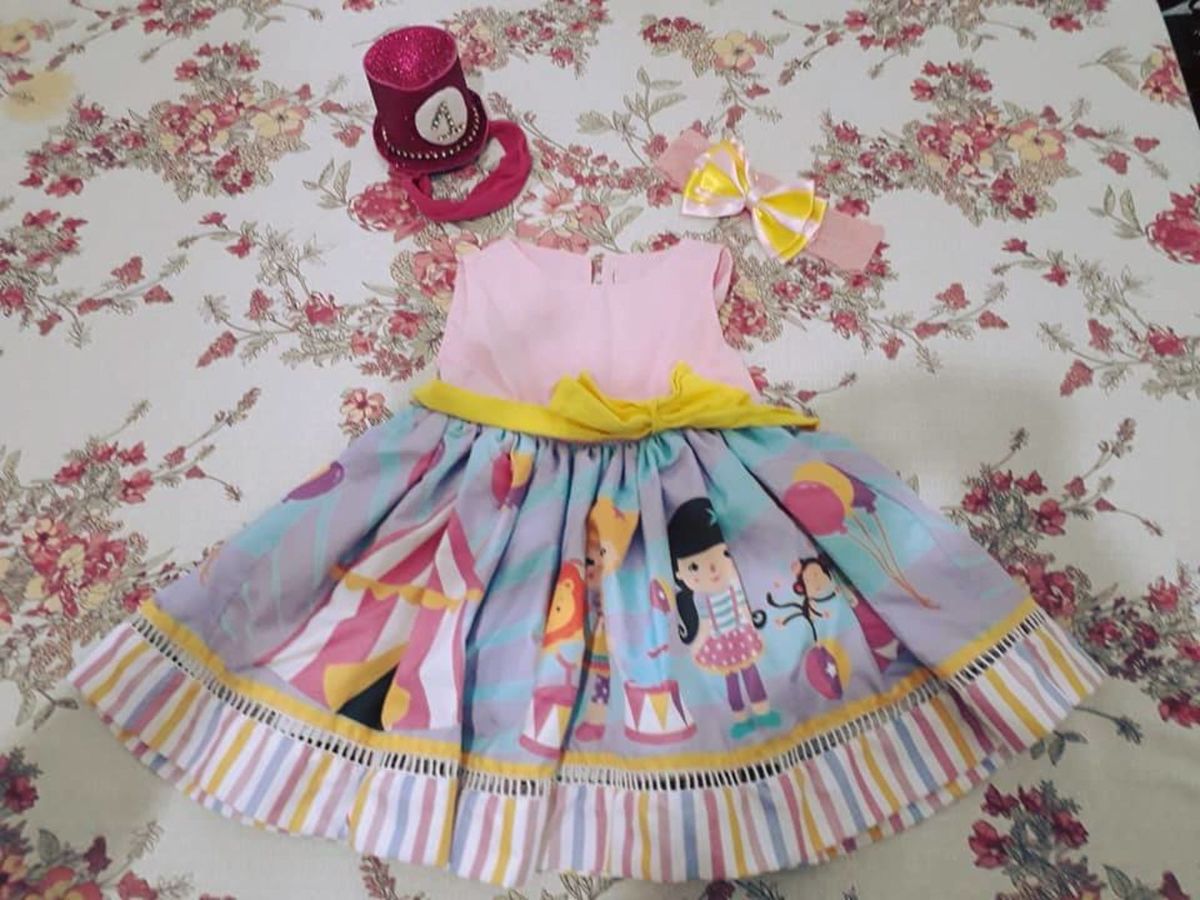 roupa mae e filha circo rosa