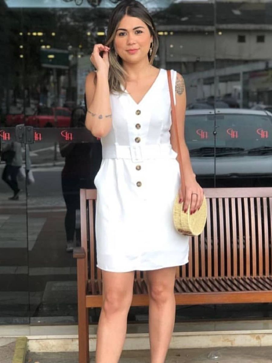vestido tubinho em linho