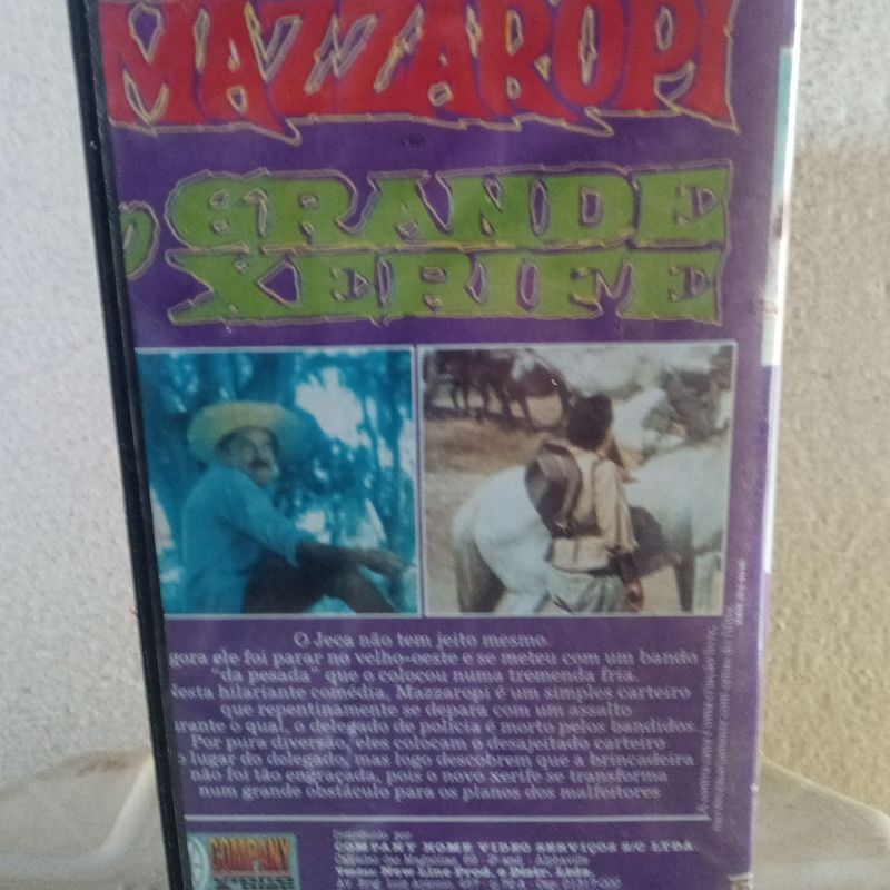 Vhs Filme Mazzaropi O Grande Xerife, Filme e Série Usado 62623192