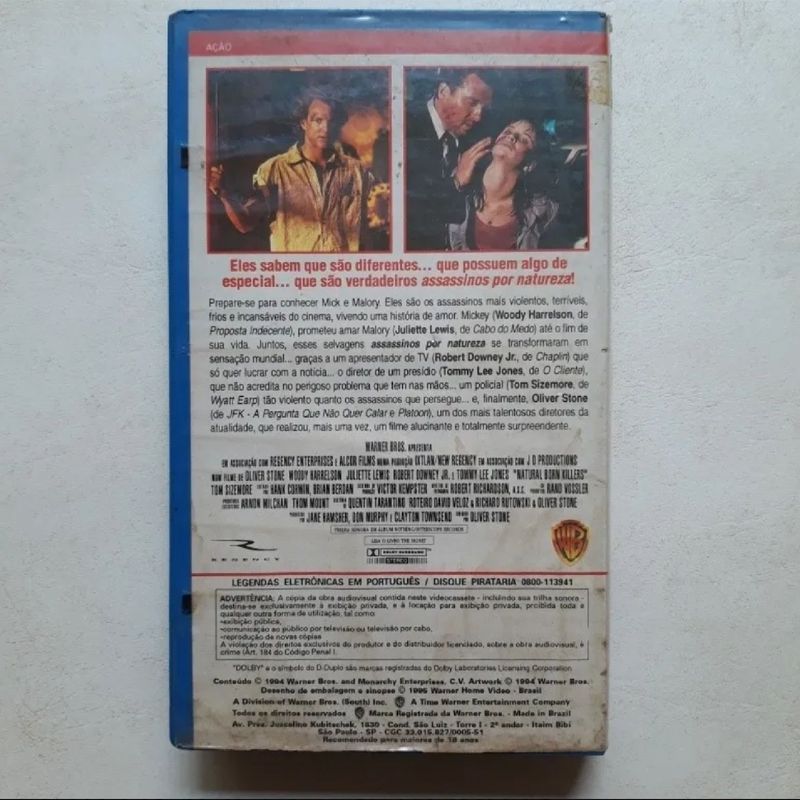 Vhs - Fita Assassinos por Natureza. Natural Born Killers, Filme e Série  Warner Bros Usado 78556697