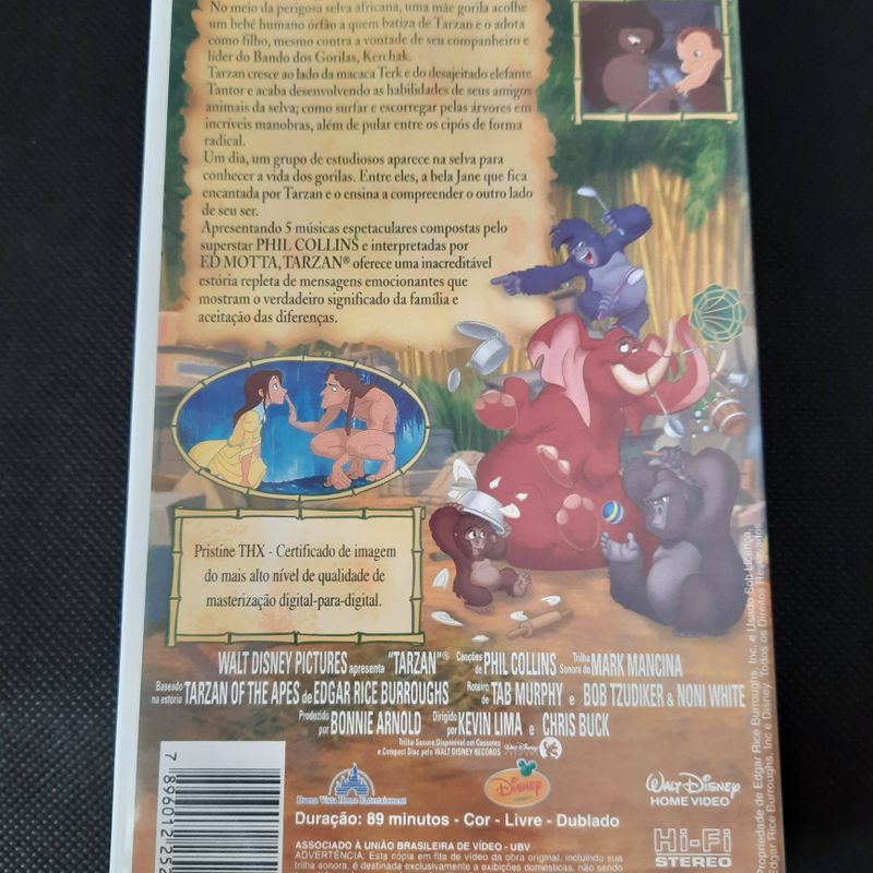 Filme Vhs Tarzan Desenho - Dublado, Filme e Série Disney Usado 48443603