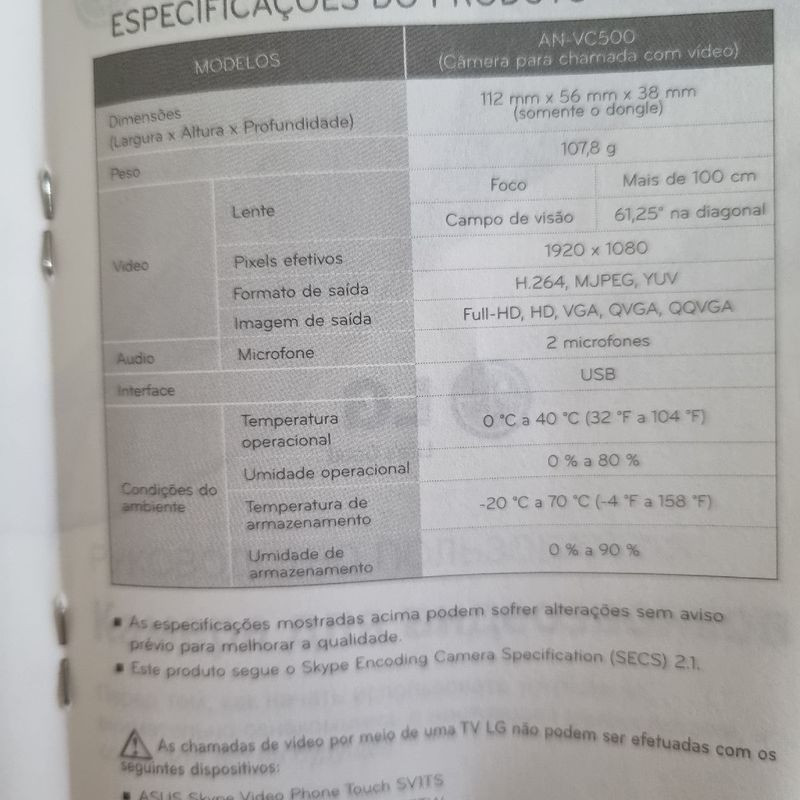 Vends Caméra LG AN-VC500 pour Smart TV - Photo, audio & vidéo