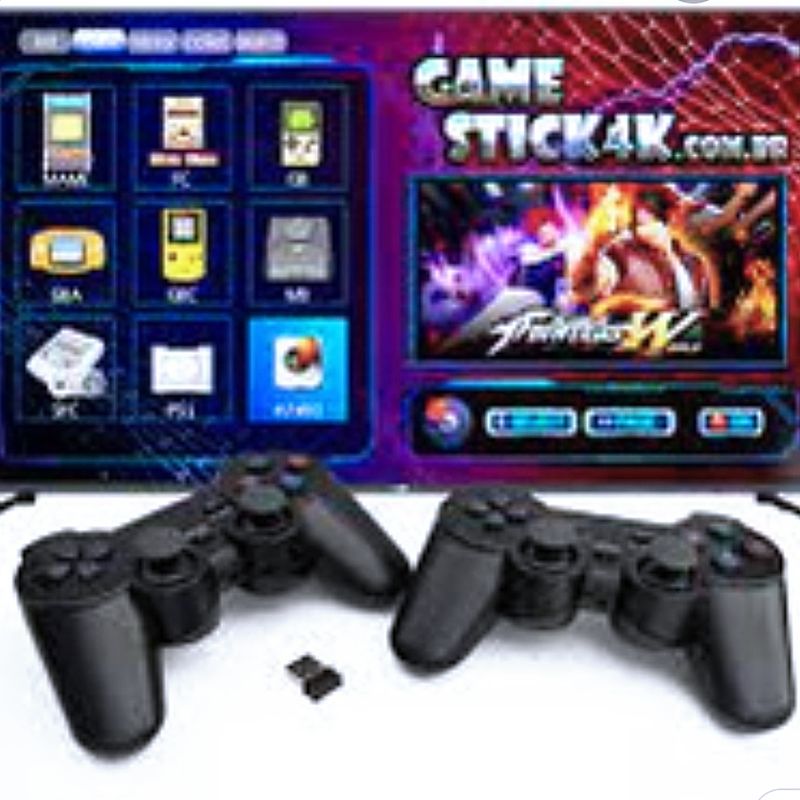 Vídeo Game Retrô Game Stick 4k C/ 2 Controles sem Fio e 10.000 Jogos Grátis, Console de Videogame Miniman Nunca Usado 90652195