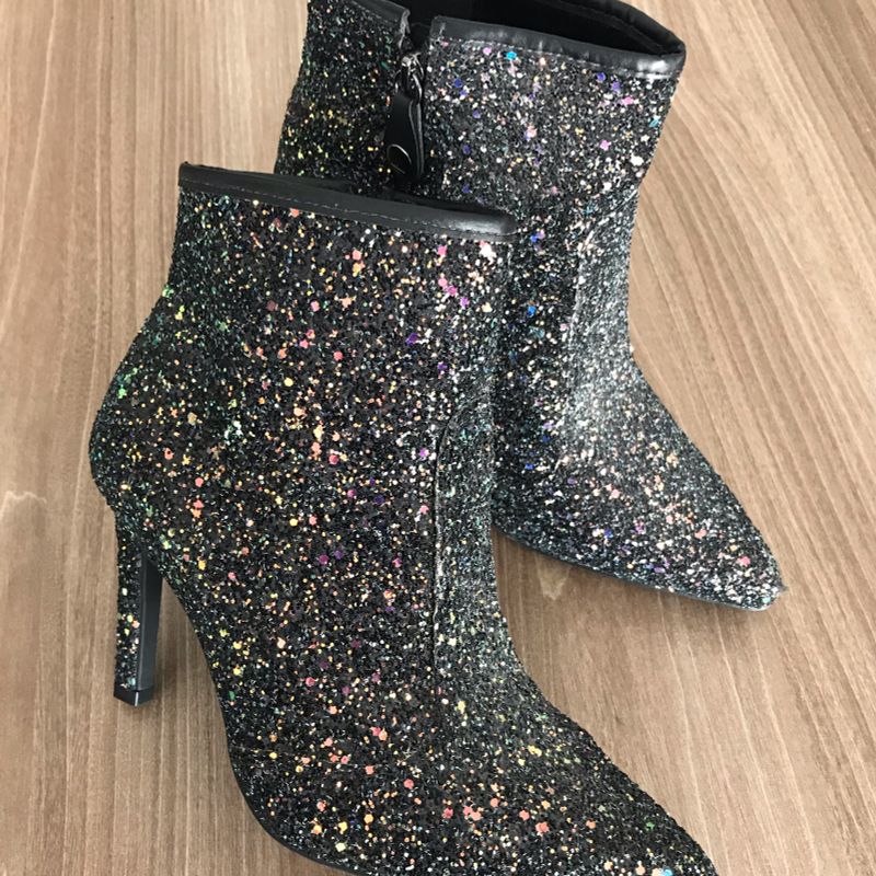 Bota de hot sale glitter vizzano