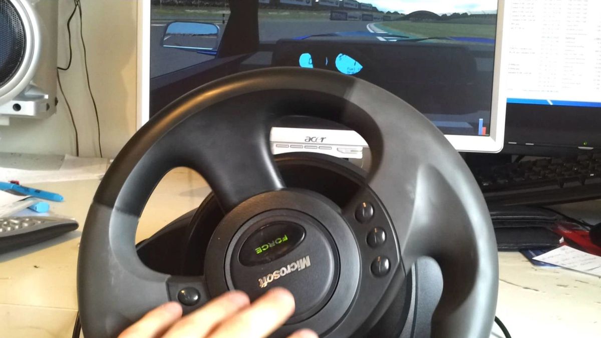 Volante Sidewinder Force Feedback Acessório p/ Videogame Microsoft