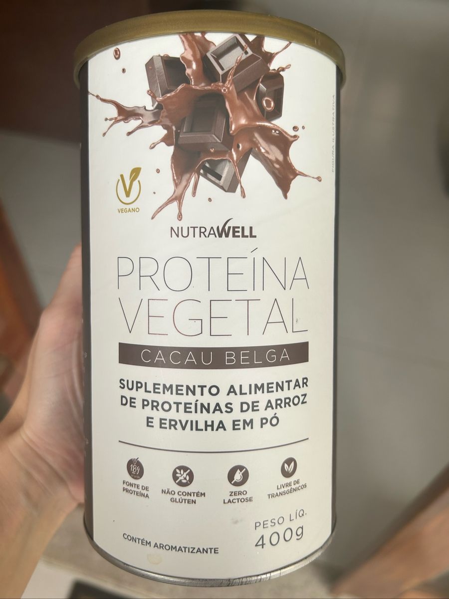 Whey Vegetal Nutrawell Cacau Belga Item p/ Esporte e Outdoor