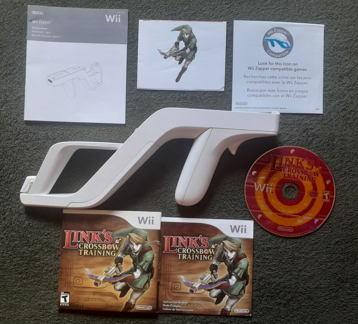 Wii Zapper Original com Zelda Links Crossbow Acessório p/ Videogame Wii Usado 85745615 enjoei