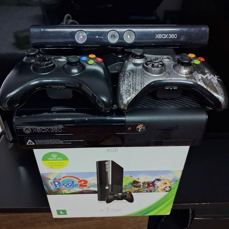 Xbox 360 Bloqueado+Kinect+Dois Jogos+Controle