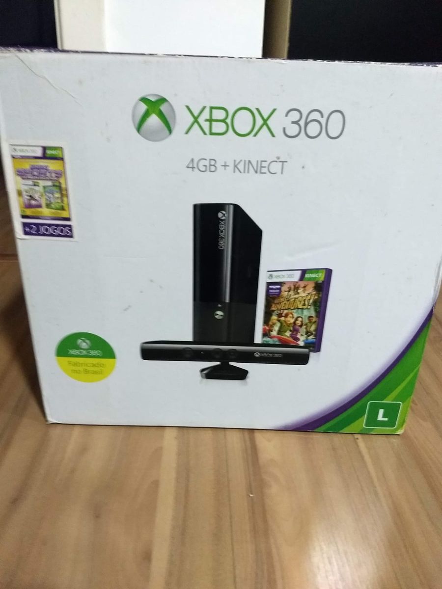 Xbox 360 Bloqueado Na Caixa + Kinect + Controle Edição Gear Of War + 8 Jogos, Console de Videogame Microsoft Usado 94572293