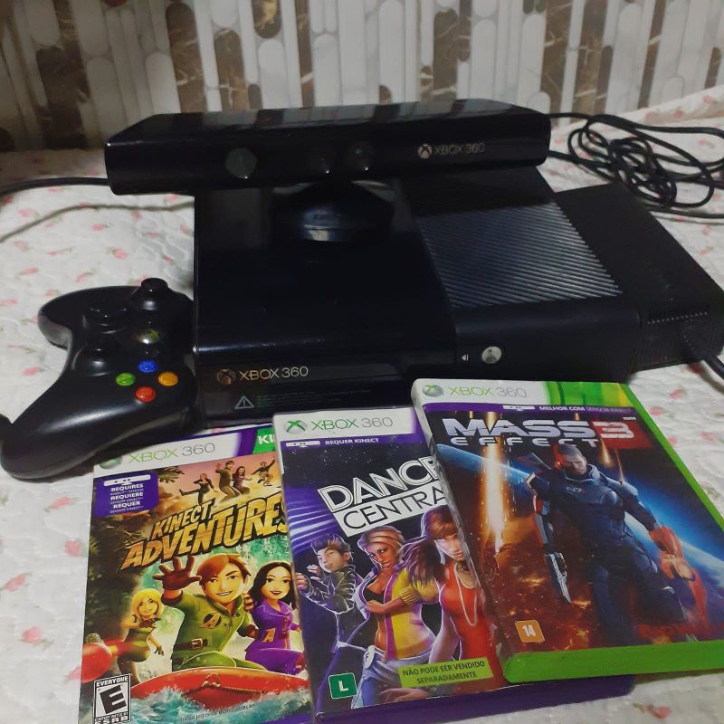 Xbox 360 Desbloqueado:+ 27 Jogos 3 Físicos, 24 Digitais e Kinect!, Console  de Videogame Xbox 360 Usado 89636894