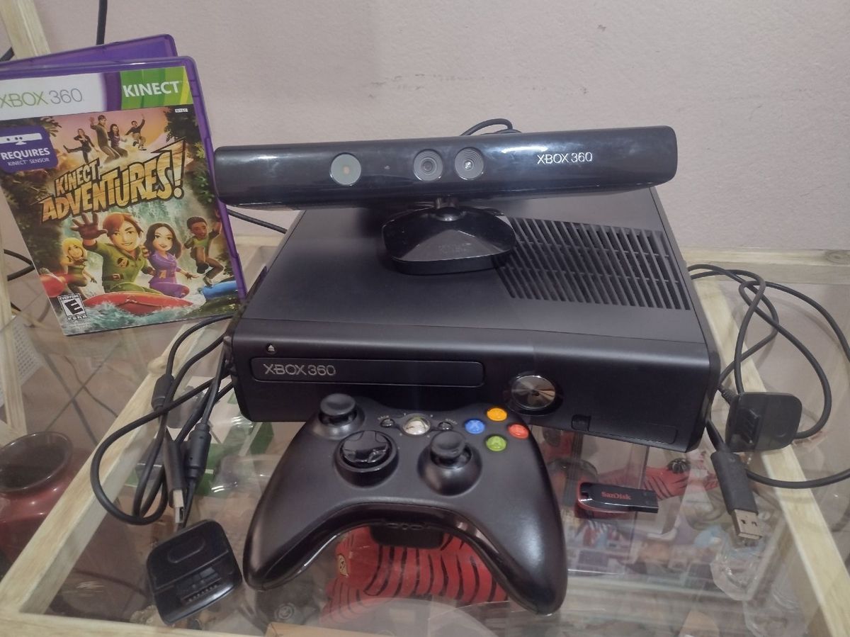 Xbox 360 Slim Desbloqueado Rgh/jtag Completo com Kinect e Jogos