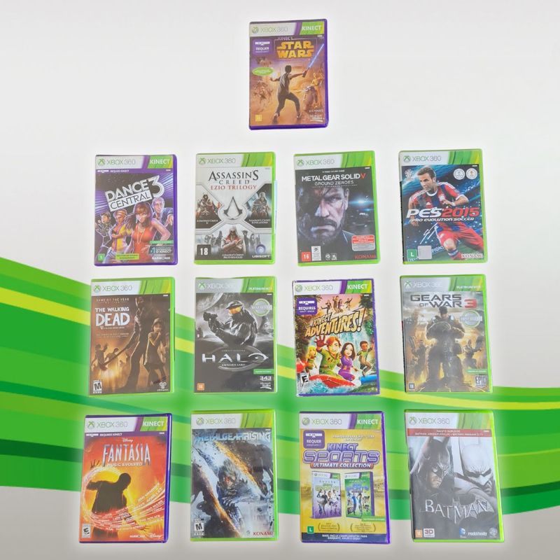 Microsoft Xbox 360 Super Slim 4gb Standard Desbloqueado + Kinect + 2  Controles + 1 Jogo Kinect Adventures!