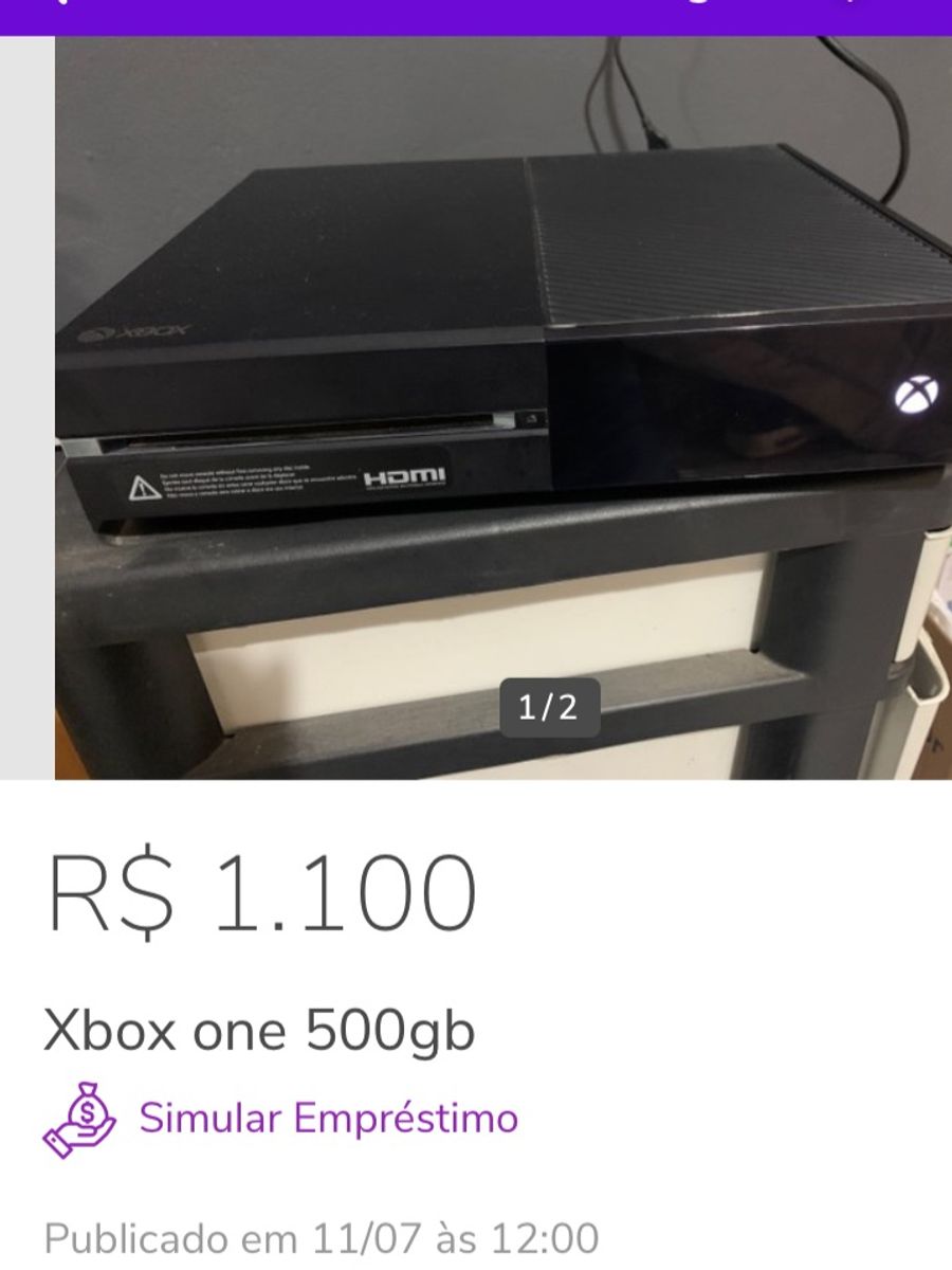 Xbox one fat 500gb console de videogame xbox usado 58051793 enjoei