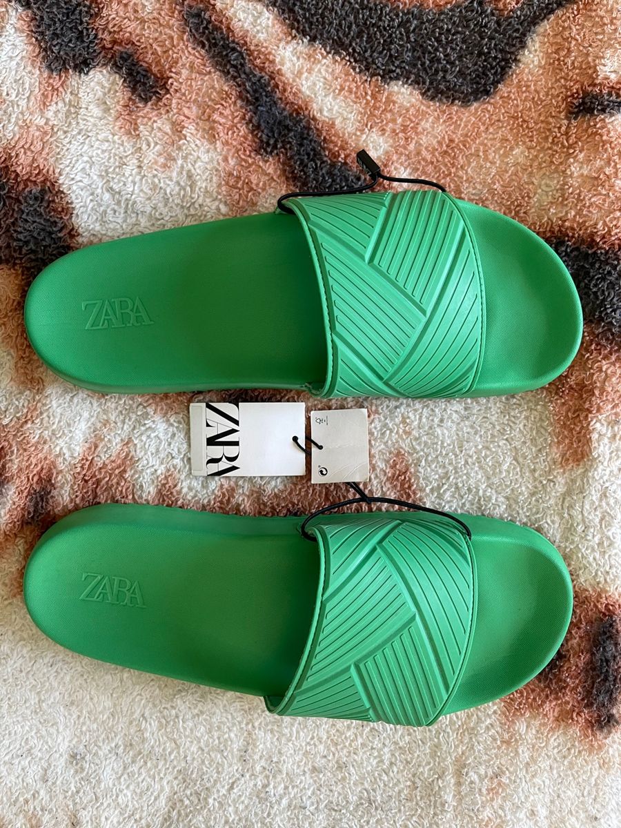 ZARA  Chinelos sandalias verdes 37 (novas) São Brás de Alportel • OLX  Portugal