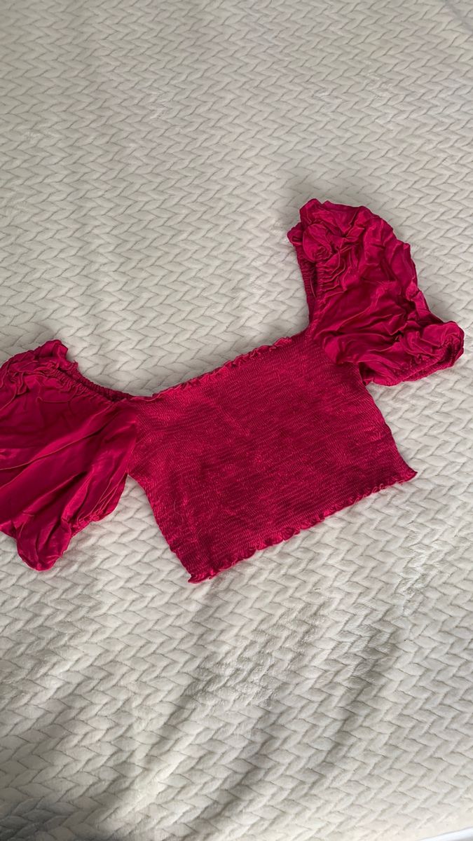 Zara Cropped Acetinado Pink Blusa Feminina Zara Usado 83656823 enjoei