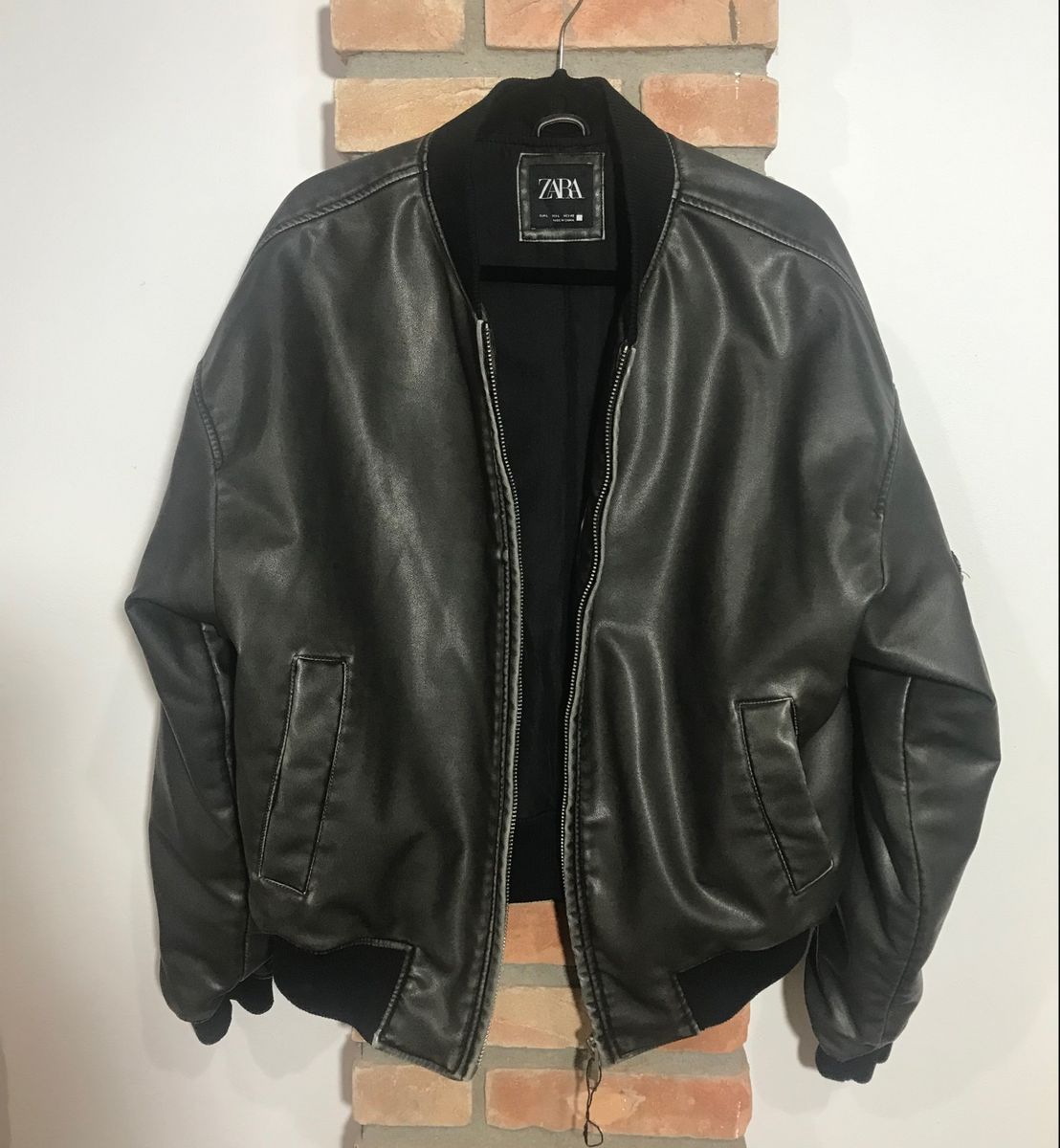 Zara Jaqueta Pu Oversized Bolsos 42 | Zara Nunca Usado 98295169